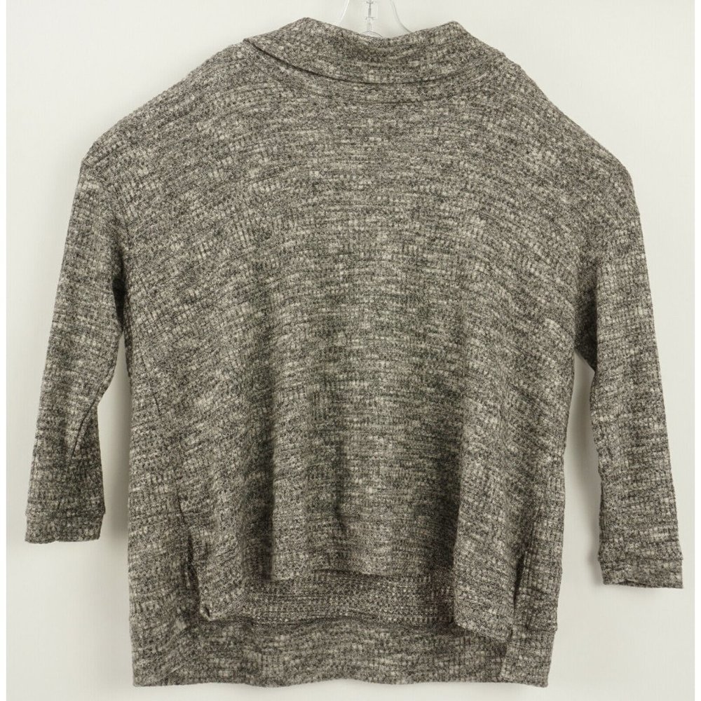 New Everleigh Womens Size XS Oversized Gray Heather Rib Knit Cowl Neck Tunic Top